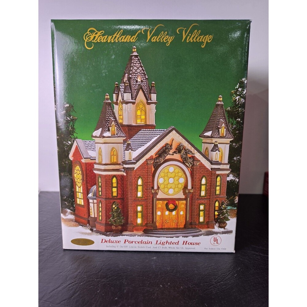 O'Well Heartland Valley Village Porcelain Lighted Cathedral Church Limited Ed. A